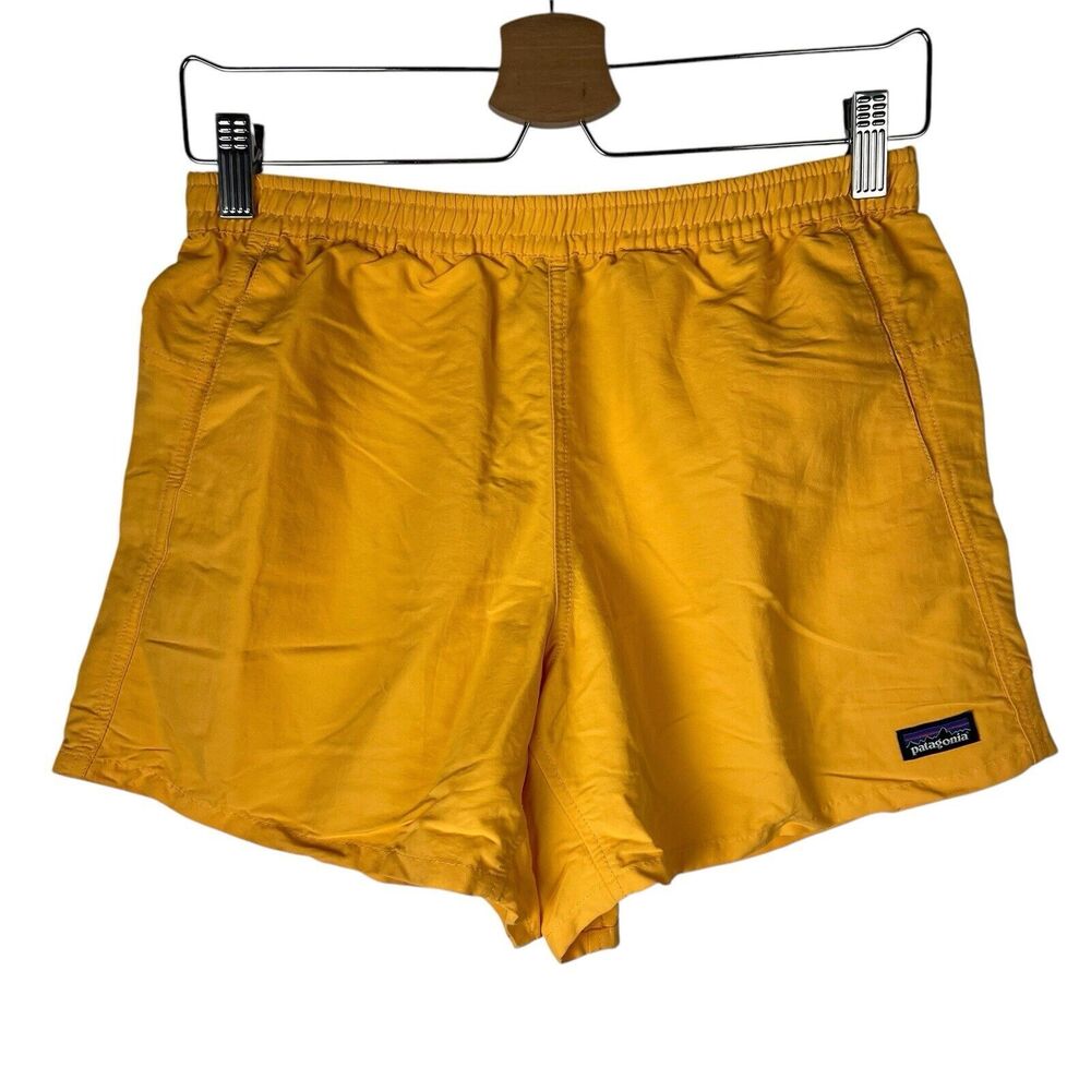 Patagonia Womens Sz S Shorts Orange Netplus Elastic Waist Baggie Outdoor Gym